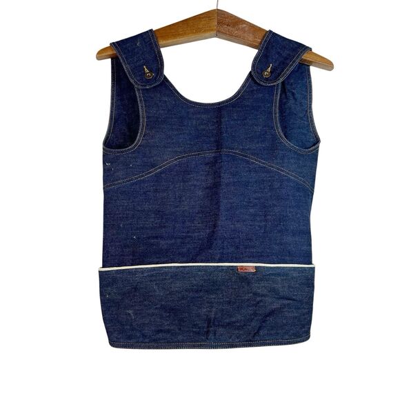 Yolotli Girls Raw Denim Apron Pocket Boho Artsy Size M (5-6 Years) - Picture 2 of 12